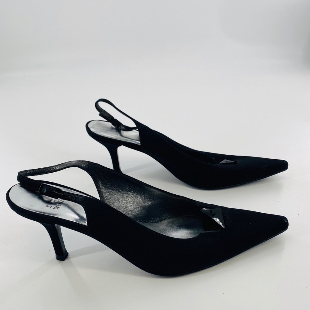Stuart Weitzman black canvas heels
